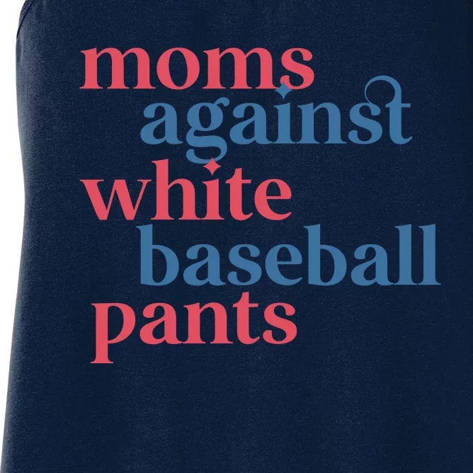 Moms Against White Baseball Pants Women's Racerback Tank