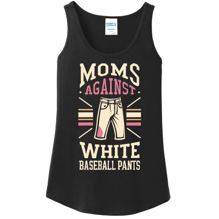 Moms Against White Baseball Pants Ladies Essential Tank