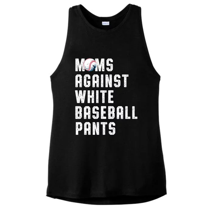 Moms Against White Baseball Pants Funny Baseball Mom Ladies Tri-Blend Wicking Tank