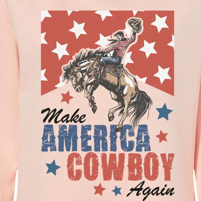 Make America Western Cowboy Again Retro 4th Of July Usa Flag Womens California Wash Sweatshirt