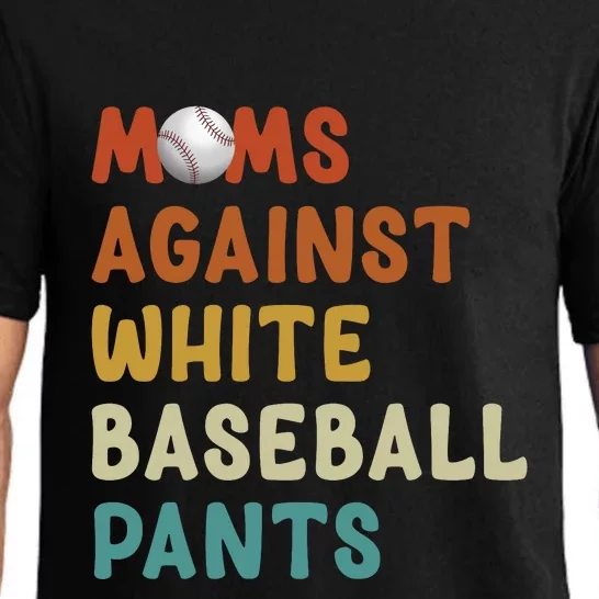 Moms Against White Baseball Pants Funny Baseball Mom Pajama Set