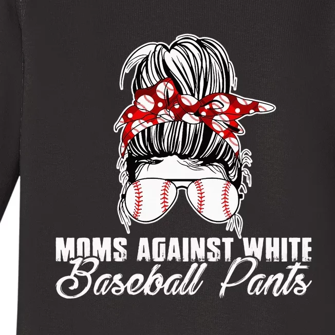 Moms Against White Baseball Pants Baby Long Sleeve Bodysuit