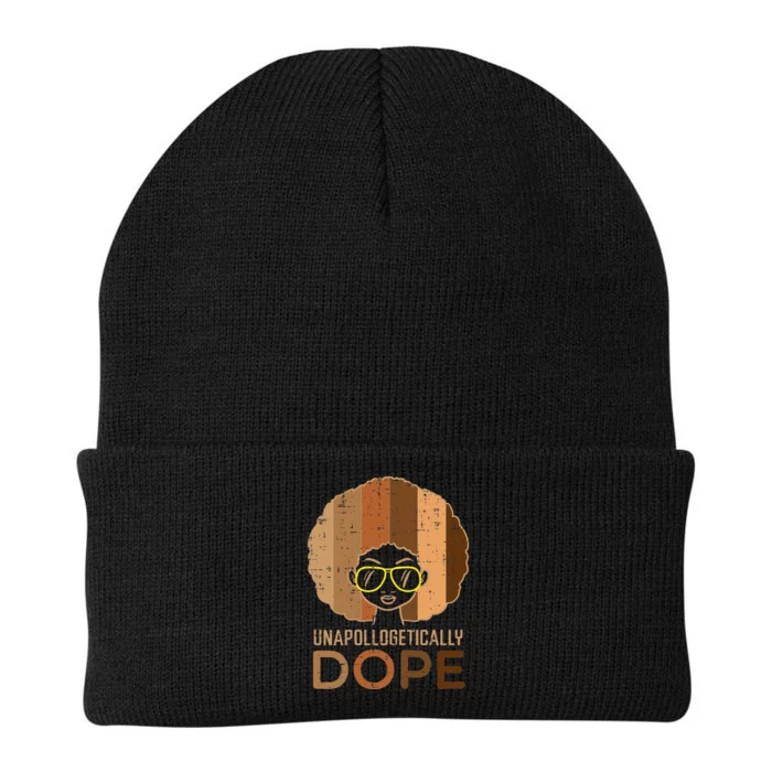 Melanin Afro Woman Unapologetically Dope Black History Knit Cap Winter Beanie