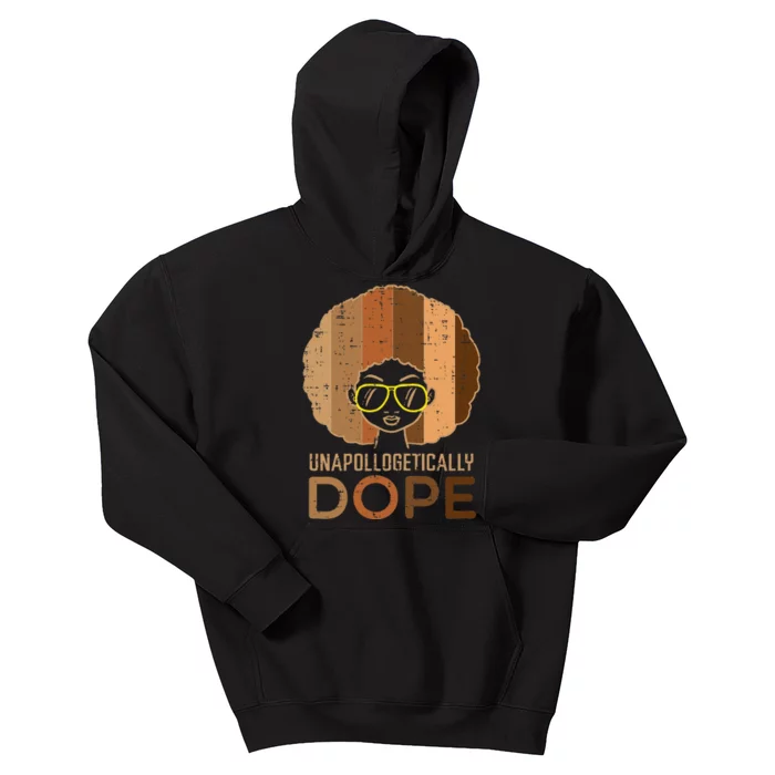 Melanin Afro Woman Unapologetically Dope Black History Kids Hoodie