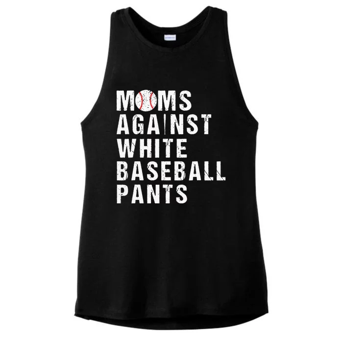 Moms Against White Baseball Pants Funny Baseball Mom Ladies Tri-Blend Wicking Tank