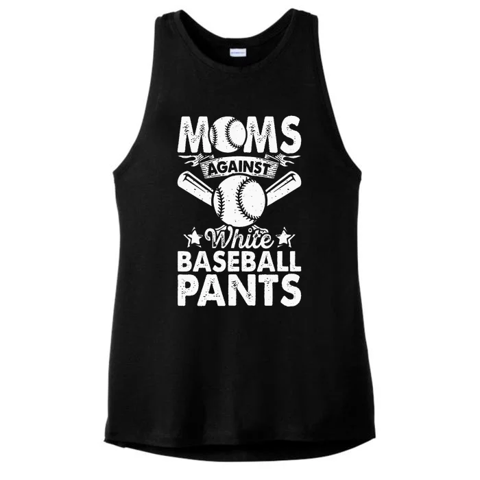 Moms Against White Baseball Pants Funny Baseball Mom Humor Ladies Tri-Blend Wicking Tank