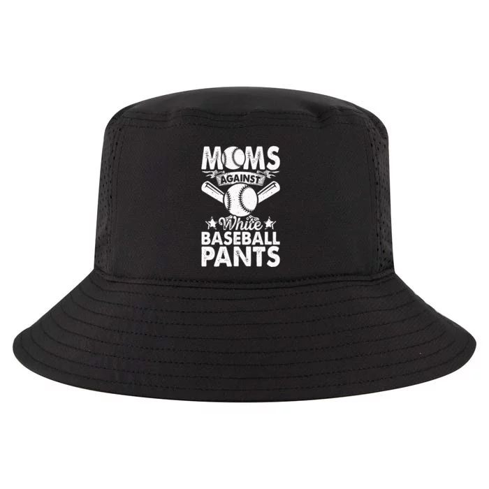 Moms Against White Baseball Pants Funny Baseball Mom Humor Cool Comfort Performance Bucket Hat