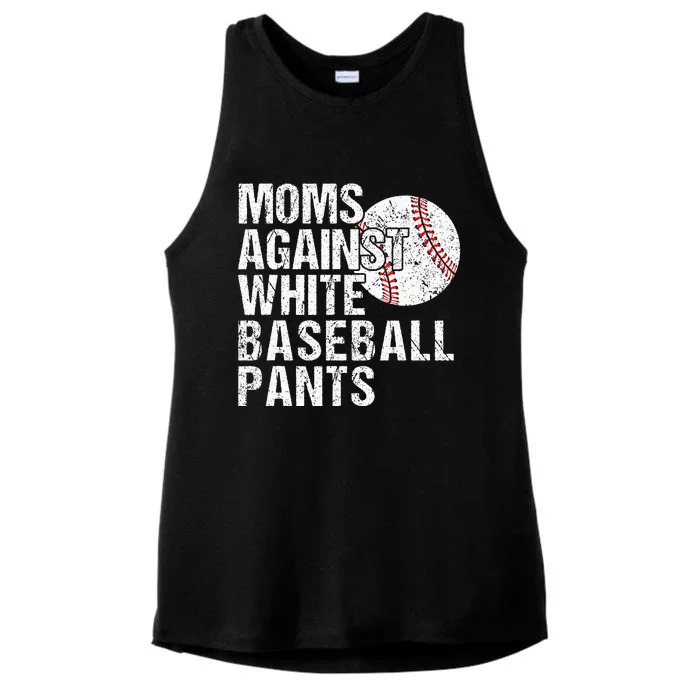 Moms Against White Baseball Pants Funny Baseball Mom Ladies Tri-Blend Wicking Tank