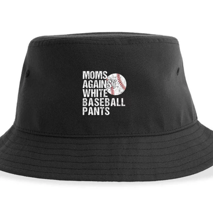 Moms Against White Baseball Pants Funny Baseball Mom Sustainable Bucket Hat