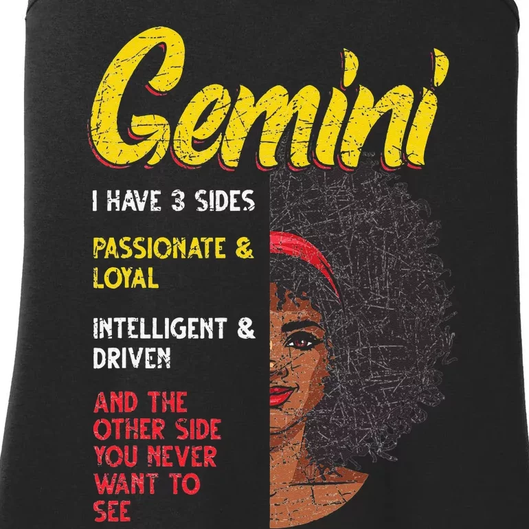 Melanin Afro Wo Zodiac Sign Gemini Ladies Essential Tank