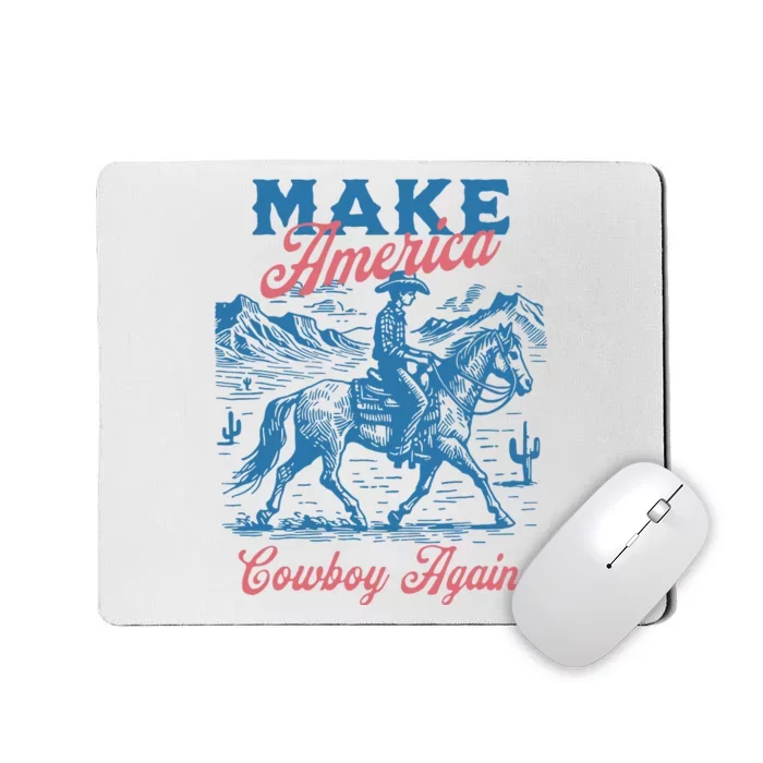 Make America Western Cowboy Again Retro Mousepad