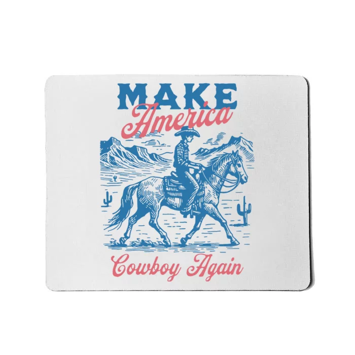 Make America Western Cowboy Again Retro Mousepad