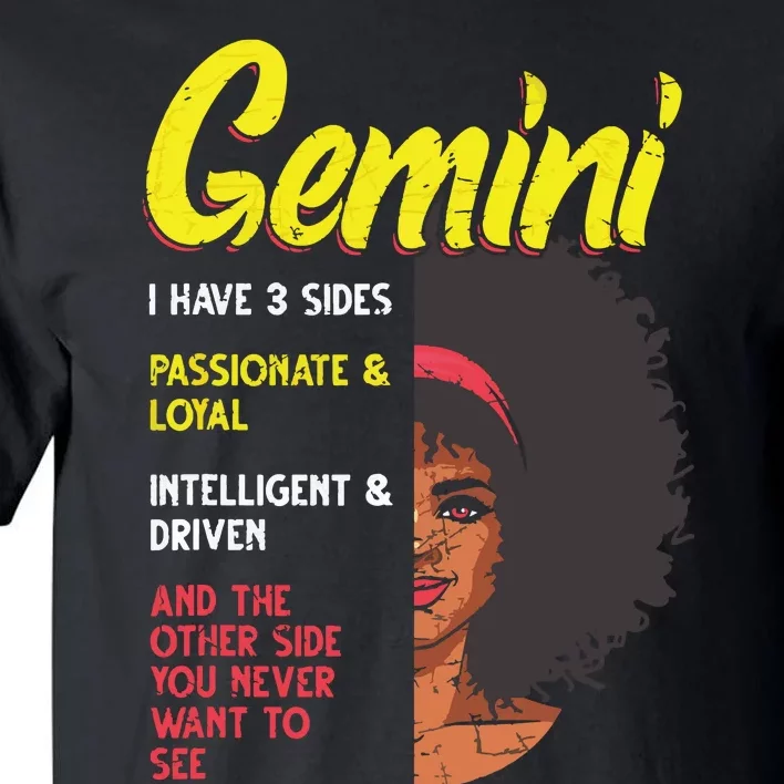 Melanin Afro Women Zodiac Sign Gemini Tall T-Shirt