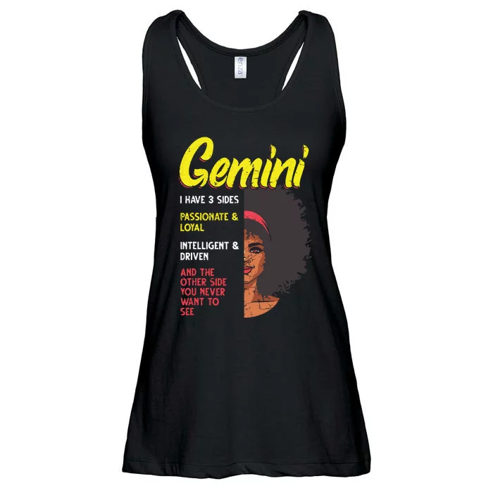 Melanin Afro Women Zodiac Sign Gemini Ladies Essential Flowy Tank