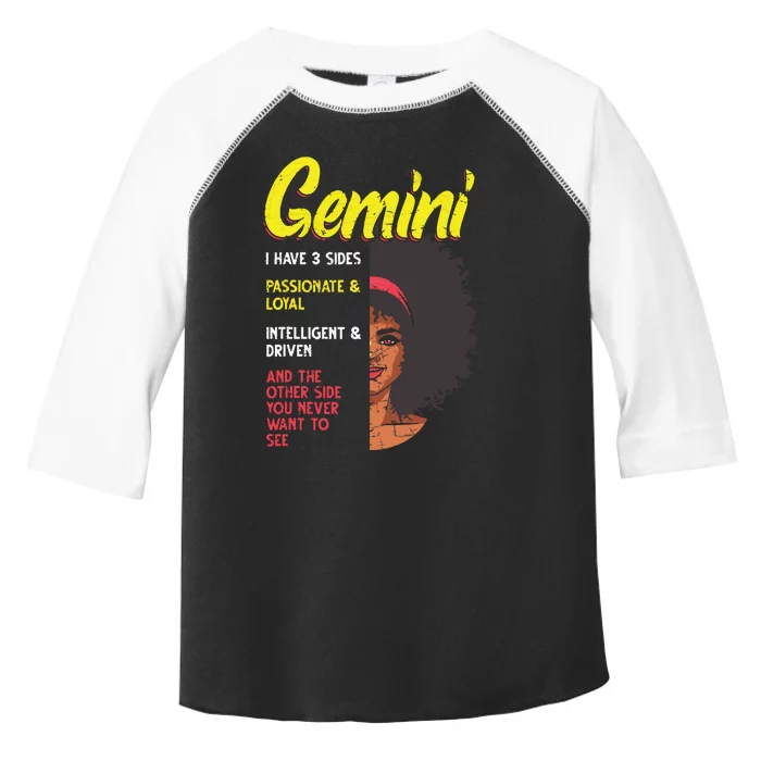 Melanin Afro Women Zodiac Sign Gemini Toddler Fine Jersey T-Shirt