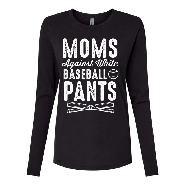 Moms Against White Baseball Pants Softball Baseball Mom Great Gift Womens Cotton Relaxed Long Sleeve T-Shirt