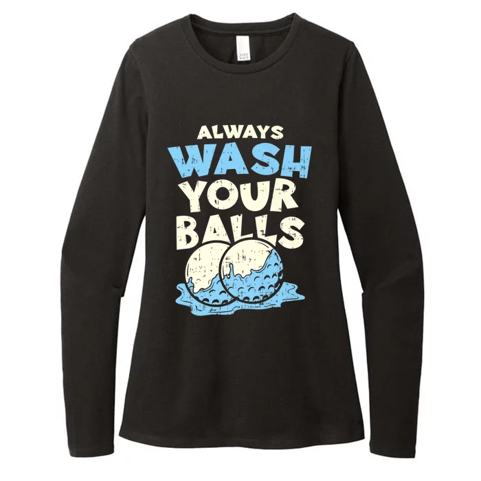 Mens Always Wash Your Balls Funny Gift Funny Joke Golf Professional Gift Womens CVC Long Sleeve Shirt