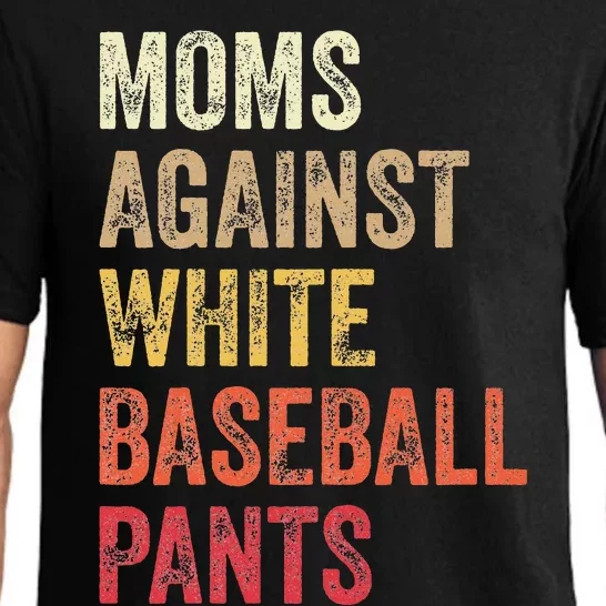 Moms Against White Baseball Pants Pajama Set