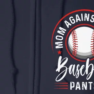 Moms Against White Baseball Pants Full Zip Hoodie