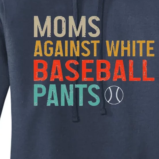 Moms Against White Baseball Pants Women's Pullover Hoodie