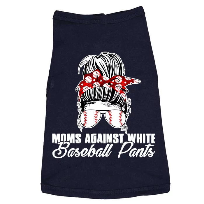 Moms Against White Baseball Pants Doggie Tank