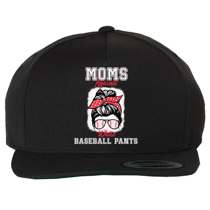 Moms Against White Baseball Pants Sport Lover Mothers Wool Snapback Cap