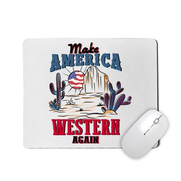 Make American Western Again Retro 4th Of July Patriotic Gift Mousepad