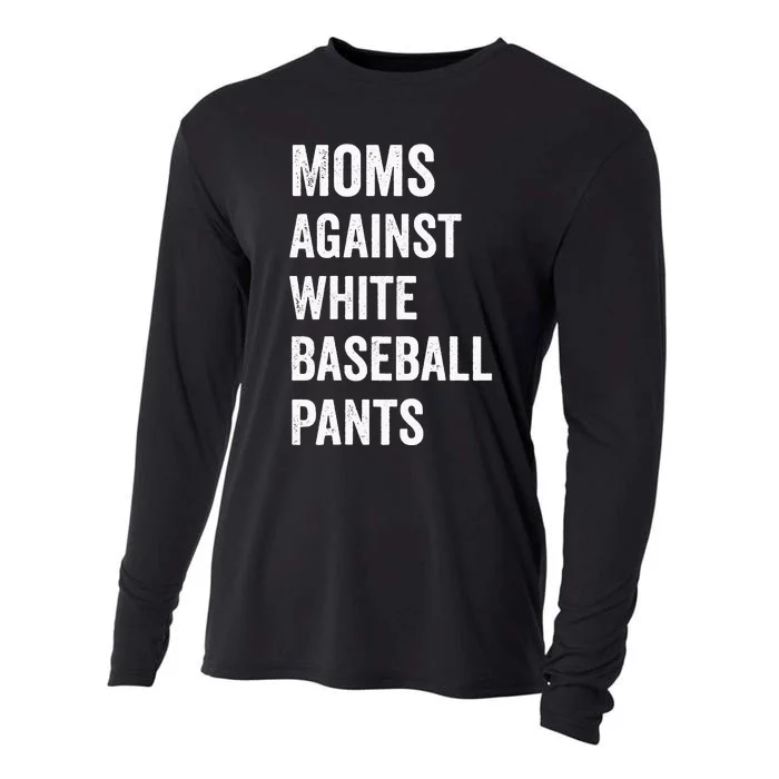 Moms Against White Baseball Pants Funny BaseBall Mom Cooling Performance Long Sleeve Crew