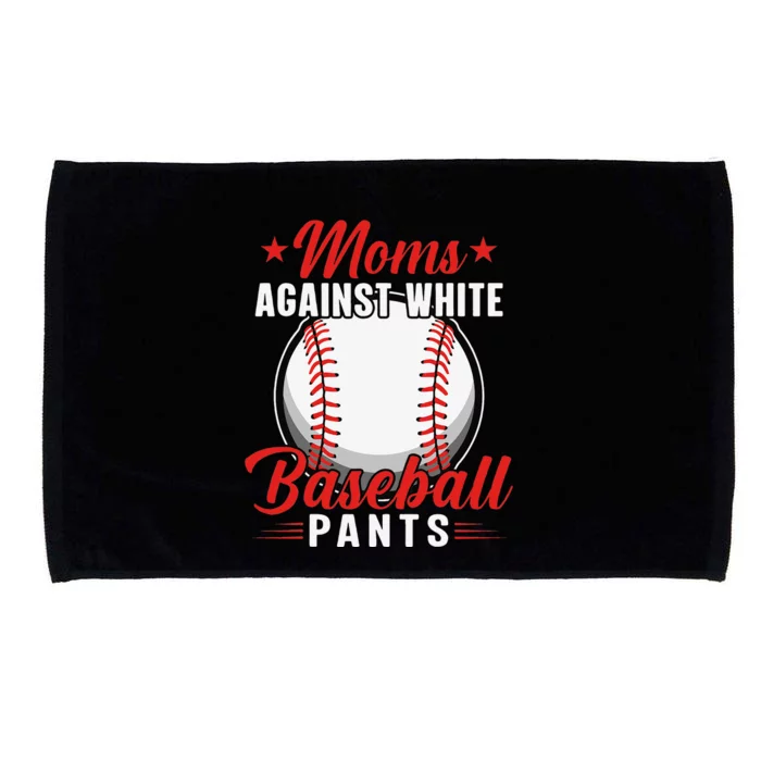 Moms Against White Baseball Pants Vintage Mom Saying Microfiber Hand Towel