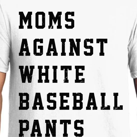 Moms Against White Baseball Pants Pajama Set