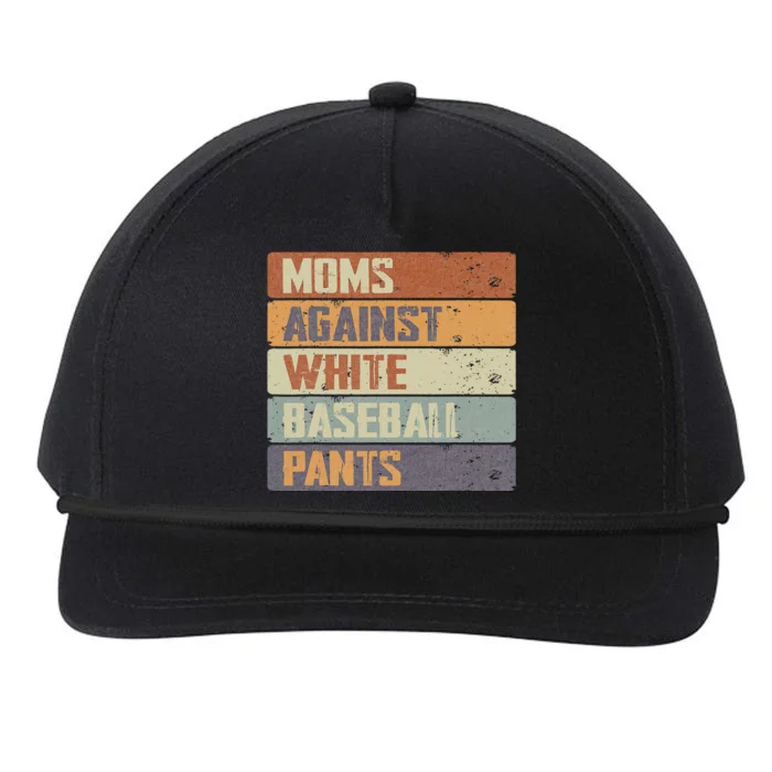 Moms Against White Baseball Pants Sport Lover Mothers Snapback Five-Panel Rope Hat