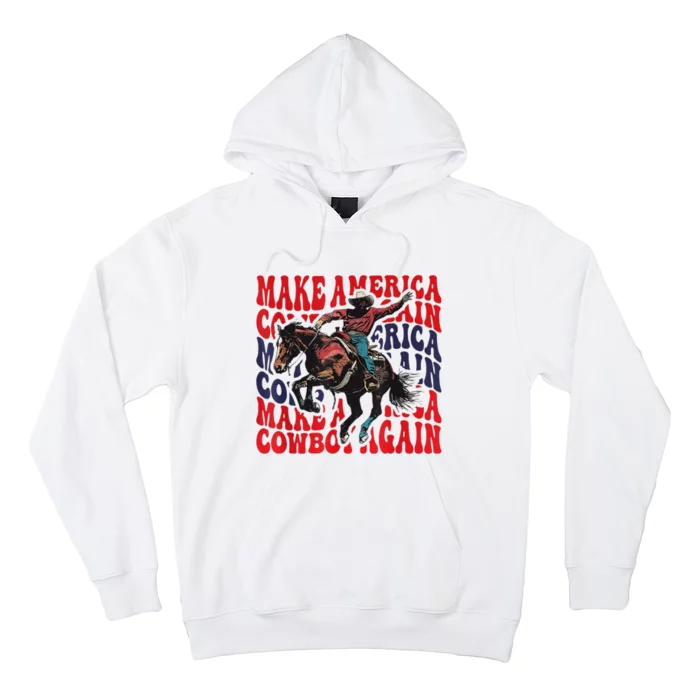 Make America Western Cowboy Again Retro 4th Of July Usa Flag Hoodie