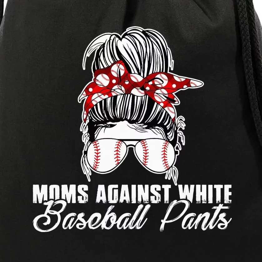 Moms Against White Baseball Pants Drawstring Bag