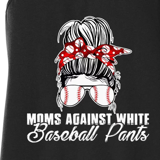 Moms Against White Baseball Pants Women's Racerback Tank