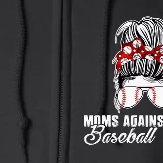 Moms Against White Baseball Pants Full Zip Hoodie