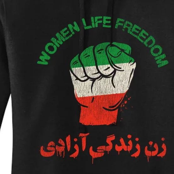 Mahsa Amini Women Life Freedom RISE WITH THE WOMEN OF IRAN Women's Pullover Hoodie