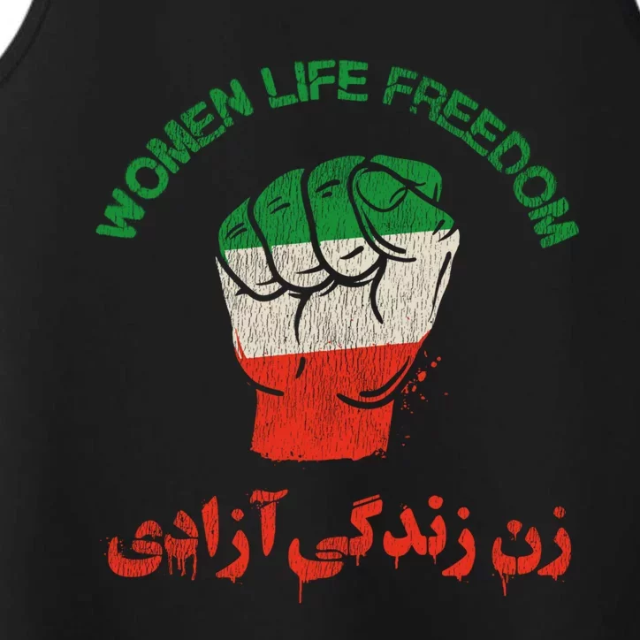 Mahsa Amini Women Life Freedom RISE WITH THE WOMEN OF IRAN Performance Tank