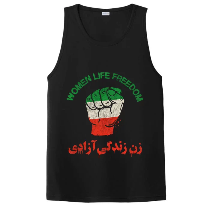 Mahsa Amini Women Life Freedom RISE WITH THE WOMEN OF IRAN Performance Tank