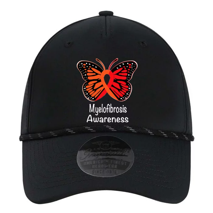 Myelofibrosis Awareness Warrior Support Red & Orange Ribbon Performance The Dyno Cap