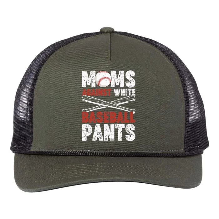 Moms Against White Baseball Pants Funny Mom Apparel Vintage Retro Rope Trucker Hat Cap