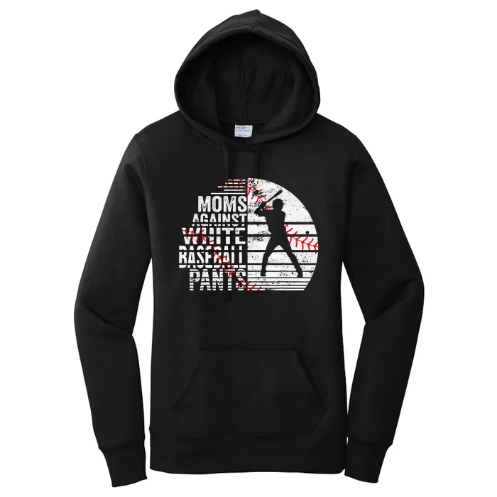 Moms Against White Baseball Pants Women's Pullover Hoodie