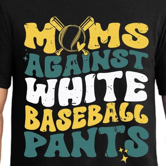 Moms Against White Baseball Pants Pajama Set