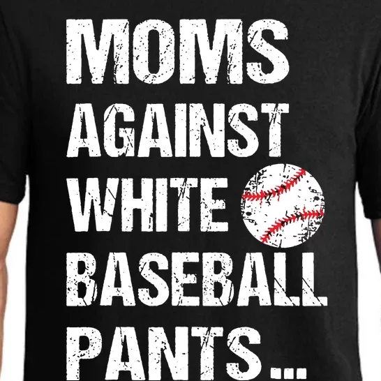 Moms Against White Baseball Pants Funny Baseball Mom Pajama Set