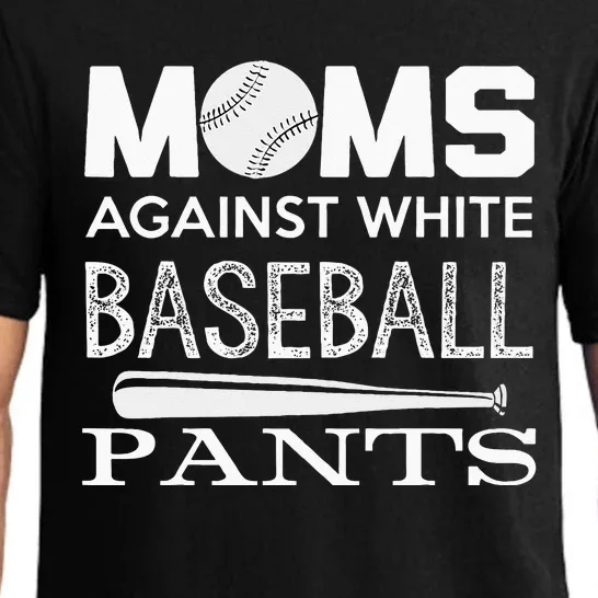 Moms Against White Baseball Pants Sport Lover Mothers Day Pajama Set