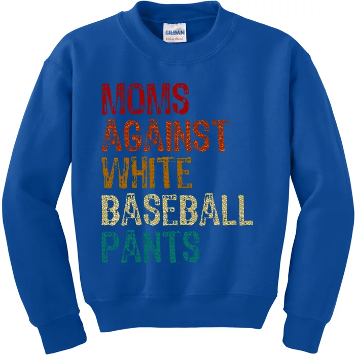 Moms Against White Baseball Pants Kids Sweatshirt