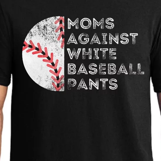 Moms Against White Baseball Pants Funny Baseball Mom Pajama Set