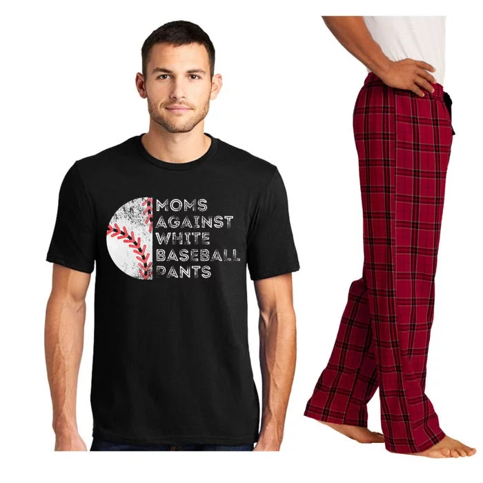 Moms Against White Baseball Pants Funny Baseball Mom Pajama Set