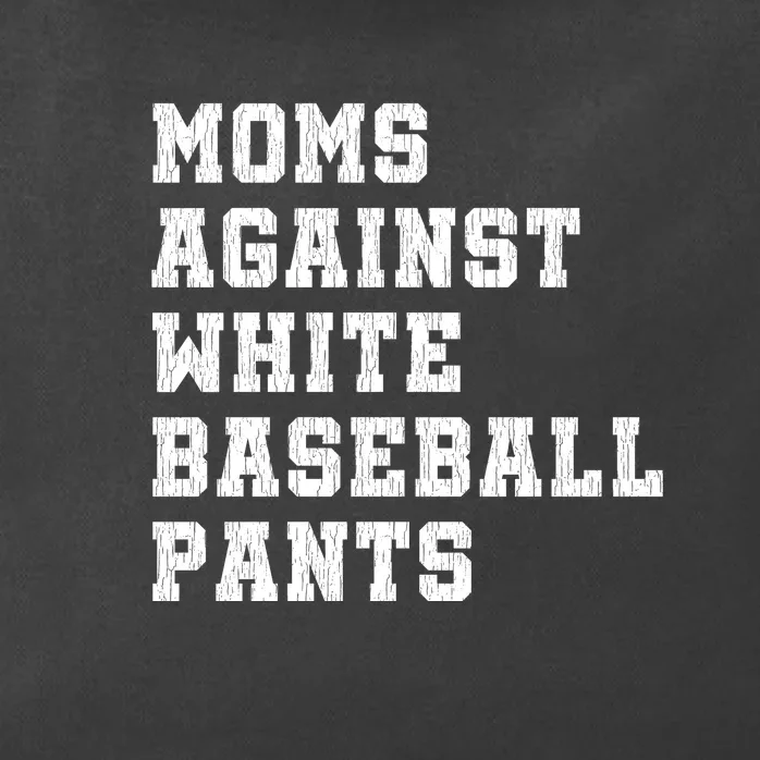 Moms Against White Baseball Pants Sports Mom Zip Tote Bag