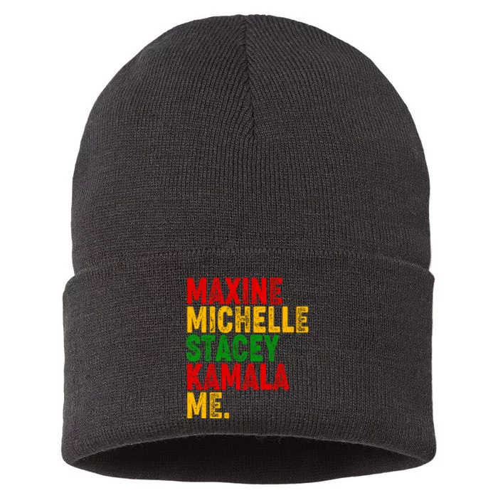 Maxine Michelle Stacey Kamala Me Black History Month Sustainable Knit Beanie