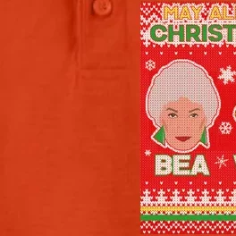 May All Your Christmases Bea White Ugly Christmas Dry Zone Grid Performance Polo